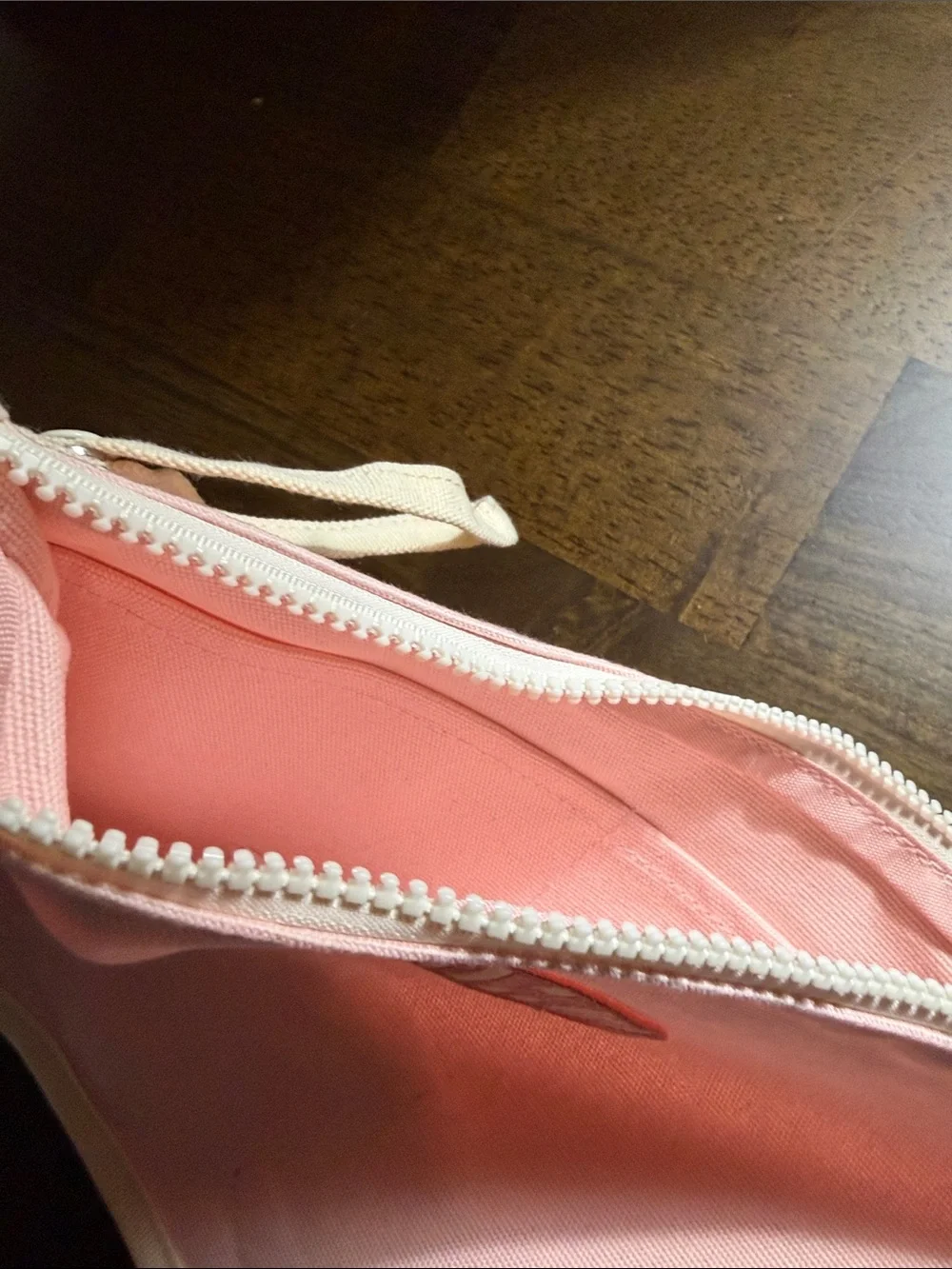 CAMP NYC Core Canvas Toy Pouch Organizer Makeup Bag, Pink/White, NWT